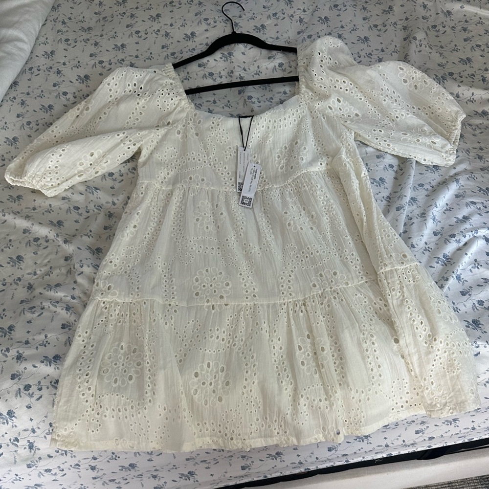 Cream Eyelet Dress